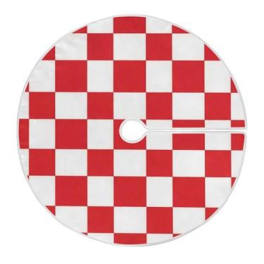 Imagem de ATTX Saia xadrez para árvore dos namorados, 128 cm, decoração festiva para o dia dos namorados e festas de ano novo #297