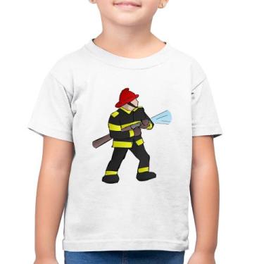 Imagem de Camiseta Algodão Infantil Bombeiro - Foca na Moda, Branco, 12