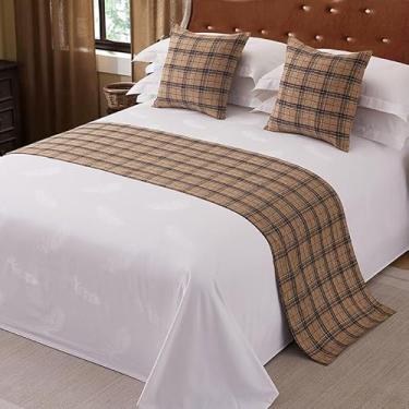 Imagem de HSTANGKY Lençol de Cama de Hotel Camas de Cama Minimalista Luxo Pedal Lenço Resistente à Cor Protetor de Cama Moderno Decorativo Colchas para Cama Twin Queen King Size e Tamanho King | 50 x 180 cm