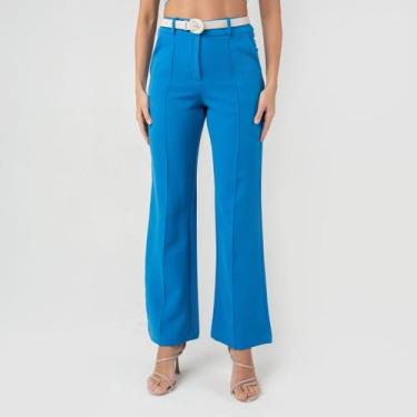 Imagem de Calça susie reta alfaiataria feminina - Susie Modas, Azul, M, 10 unida