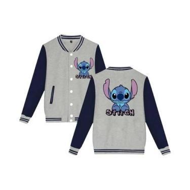 Imagem de Jaqueta De Moletom Unissex Infantil Y2K Disney Stitch Estilo Baseball 