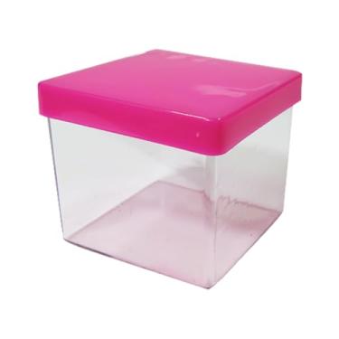 Imagem de Kit 10 Caixa Acrílica 5x5 Caixinha Lembrancinha Porta Doce Festa (Pink)