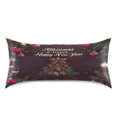 Imagem de Blueangle Fronha de cetim com laço de fita dourada para cabelo e pele, fronha de seda, tamanho king (50,8 x 101,6 cm) - Capas de almofada de cetim refrescantes com fecho de envelope (324)