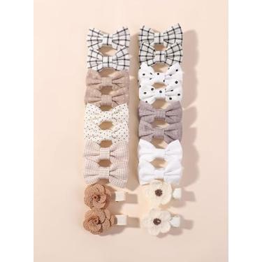Imagem de 20 peças de grampos de cabelo pequenos para bebês meninas 3,6 cm - 5,6 cm mini conjunto de presilhas antiderrapantes totalmente forradas artesanais laço flor acessórios de cabelo para recém-nascidos
