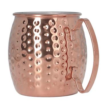 Imagem de Cryfokt Caneca de Aço Inoxidável Moscow Mule Copo de Coquetel Elegante para Bares Hotéis Restaurantes Capacidade de 500ml para Amantes de Coquetéis (Ouro rosa)