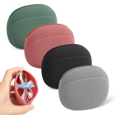 Imagem de Woyinger Pacote com 4 bolsas magnéticas de silicone para AirPods, fones de ouvido com fio/sem fio, fones de ouvido – Organizador Tech Pouch para capa de carregamento, capa de armazenamento de viagem