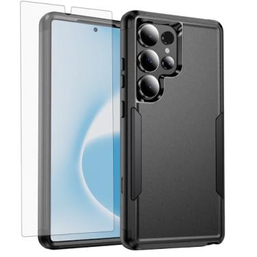 Imagem de Asuwish Capa de celular para Samsung Galaxy S24 Ultra 5G com protetor de tela de vidro temperado e carregamento sem fio suporte rígido Defender de três camadas S24Ultra 24S S 24 24Ultra feminino