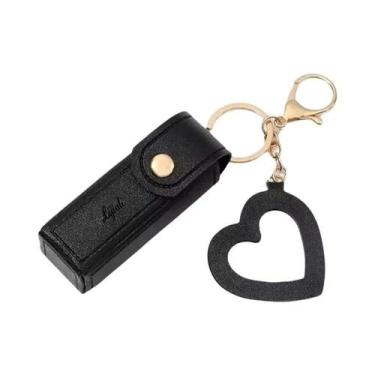 Imagem de Chaveiro De Batom Vermelho, Bolsa De Moeda Portátil Com Espelho, Mini 