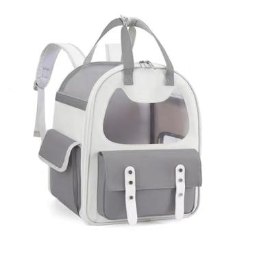 Imagem de Mochila Transporte Pet: Viagem, Avião – Bolsa para Cães e Gatos Pequenos (Até 6kg) – Segura e Espaçosa(CINZA)
