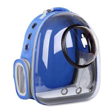 Imagem de Mochila Transporte Gato: Janela Panorâmica e Ventilação – Ideal para Viagem e Passeios Ao Ar Livre(Azul【12 Orifícios】)
