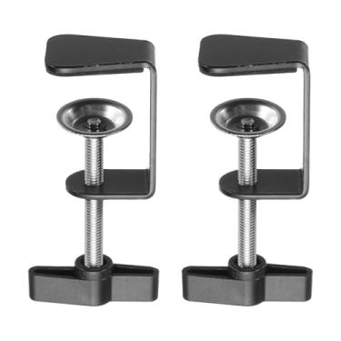 Imagem de HARFINGTON 2 peças de montagem de grampo de mesa de metal, furo de 5 cm de diâmetro, suporte universal em cantilever com parafuso ajustável, alça de plástico sem moldura para lâmpada de braço de