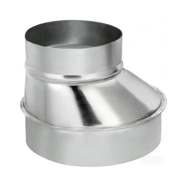 Imagem de ZOWZEA Redutor e aumentador de dutos excêntricos de 15 a 10 cm, adaptador de duto de ar deslocado galvanizado, conector de tubo de metal redondo para exaustor de cozinha, ventilador de banheiro e