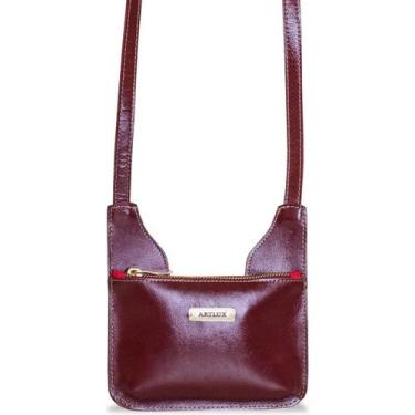 Imagem de Bolsa Transversal em Couro Artlux 1905, Vermelho