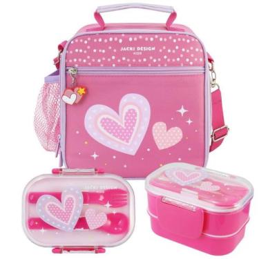 Imagem de Kit Bolsa Lancheira Térmica + Marmita Dupla C/ Talheres - Jacki Design