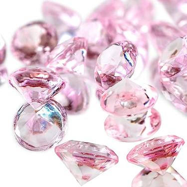 Imagem de HappyFiller 125 peças de pedras preciosas de cristal rosa claro de 20 mm para decoração, artesanato, enchimento de vasos, centros de mesa de casamento.