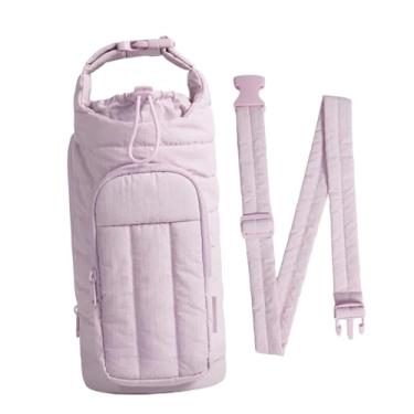 Imagem de Vaveren Bolsa para garrafa de água com alça de mão e compartimento para celular, ideal para academia, viagens e ciclismo, Roxo Claro