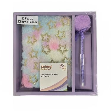 Imagem de Caderno 80 Folhas com 1 Caneta School Basics