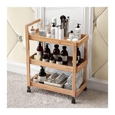 Imagem de WUHUQN Prateleiras para armazenamento MDF rack quarto cozinha carrinho de armazenamento doméstico carrinho removível banheiro rodas prateleira prateleira prateleira rack de armazenamento