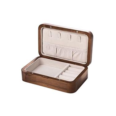 Imagem de Organizador de joias caixa de armazenamento anel brinco colar pulseira relógio pequena caixa de armazenamento de joias caixa de joias de madeira 6,88/24,5 cm caixa de joias (tamanho : 1) ()