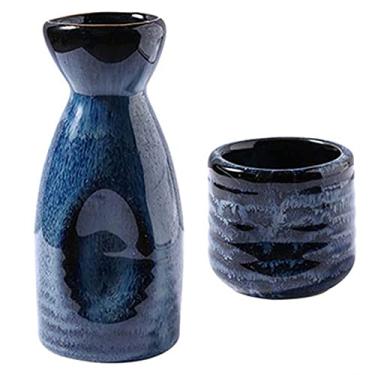 Imagem de Conjunto de copos de saquê japonês, 2 peças, artesanato tradicional, xícaras de vinho, pote de saquê, conjunto de saquê, xícara de chá, A, prático (B)