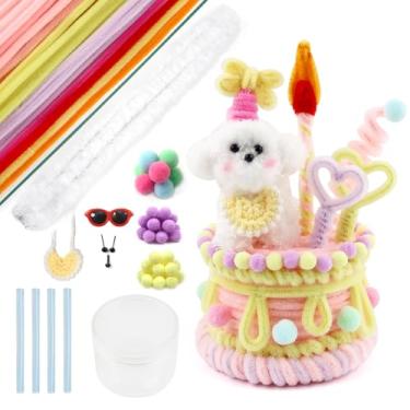 Imagem de TOAOB Kit de limpeza de cachimbo grosso com 110 peças, caixa de armazenamento para filhotes, feita à mão, hastes de chenille, série rosa para projetos de artesanato DIY, decorações de casa