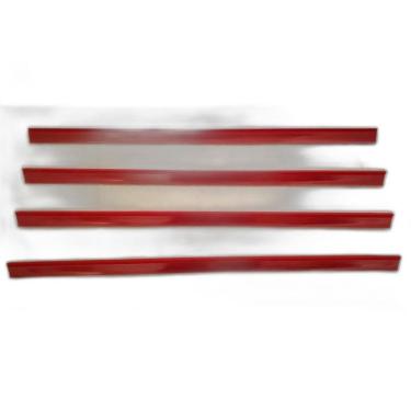 Imagem de Porta Etiqueta Bandeja Gondola Lx 92 Cm Vermelho Kit Com 10