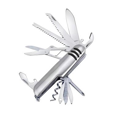 Imagem de Canivete Multifuncional Prateado Aço Inox Funções Camping