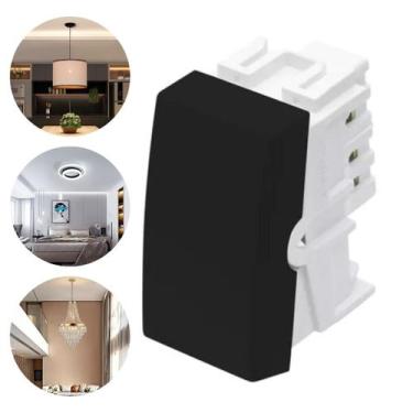 Imagem de Módulo Interruptor Simples Tecla Habitat Black Preto Fame