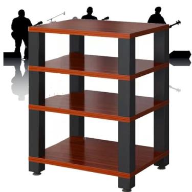Imagem de Rack HiFi 2, 3, 4 camadas, suporte para toca-discos, suporte para equipamento AV com absorção de choque, suporte móvel de mídia aberta (preto, 60 x 48 x 10 cm)