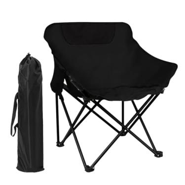 Imagem de COSY105C Cadeira Moon Chair Cadeira de acampamento, portátil, dobrável, poltrona leve para uso ao ar livre, tecido Oxford de capacidade de 120 kg e moldura de alumínio, inclui bolsa de transporte para