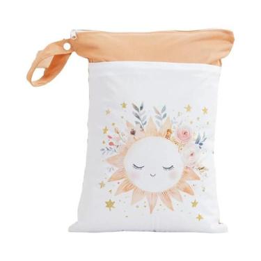 Imagem de Bolsa Impermeável Reutilizável 30x40CM Com Zíper Para Fraldas De Bebê 