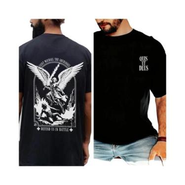 Imagem de Camiseta Masculina Cristã Arcanjo Miguel - Top De Moda Religiosa São M