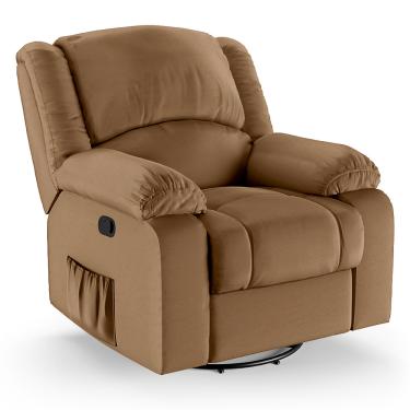 Imagem de Poltrona do Papai Reclinável Melim Glider Giratória PU Caramelo FH1 - D'Rossi