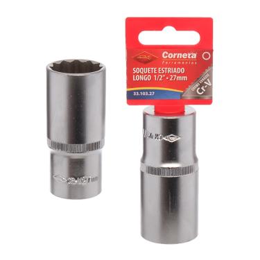 Imagem de Soquete Estriado Longo 1/2 27Mm Corneta