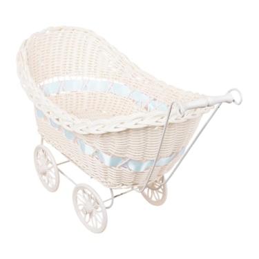 Imagem de Peça central de carrinho de bebê – Cesta de casamento rústica feita à mão, decoração de casa para viagens ao ar livre, arranjos florais, piqueniques, passeios em ambientes internos, Páscoa