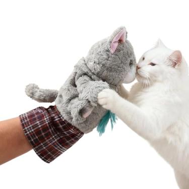 Imagem de Luva de brinquedo para gatos | Brinquedos de estimulação para animais de estimação | Luva de brinquedo de fantoche de lutador de sumô para gatos, para entretenimento, alívio aborrecido, estimulação