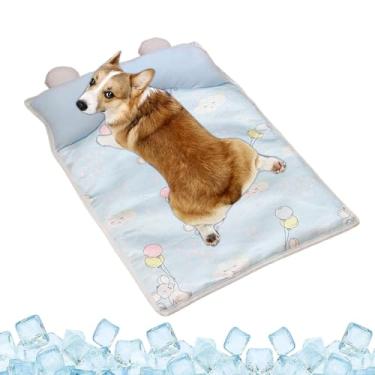 Imagem de Tapete de resfriamento para cães – Almofada de para animais de estimação, tapete de para dormir com travesseiro para recuperação pós-exercício, clima quente, , gaiola externa, canil