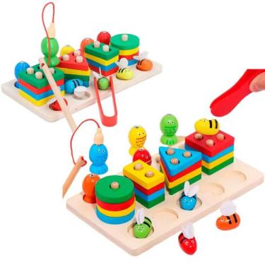 Imagem de Brinquedo Educativo Pedagógico Formas Pescaria Montessoriano - BEE CLI