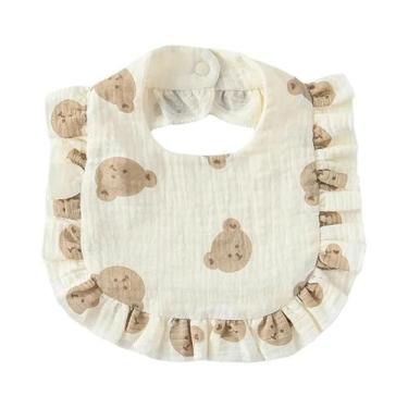 Imagem de Babador De Algodão Floral Com Babados Estilo Coreano, Toalha Macia Par