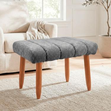 Imagem de Banqueta Decorativa Puff Retangular Nina Para Sala Bouclê
