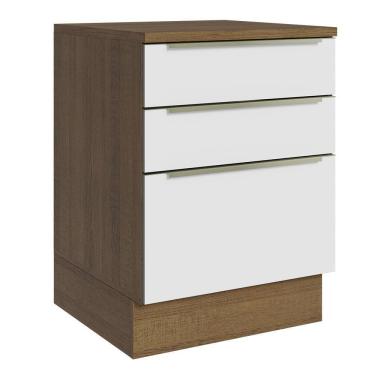 Imagem de Balcão 60Cm 3GVT Rustic/Branco Veludo Lux Madesa Rustic