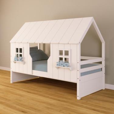 Imagem de Cama Casinha Encantada Madeira Maciça Branco Housin