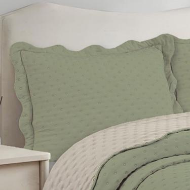 Imagem de Cobre Leito Colcha By-collor Solteiro 2 Peças Verde-cinza - 100% Poliéster