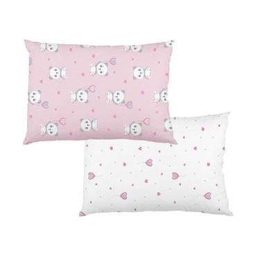 Imagem de Fronha para Bebê Estampada 02 Unidades 28 cm x 40 cm Bublim, Panda Ros