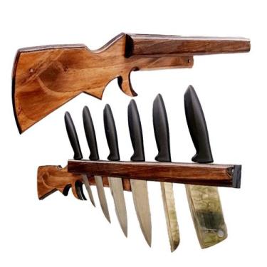 Imagem de Cepo e Porta Facas de Parede Modelo Escopeta CBC Mititary - Boss Arte 