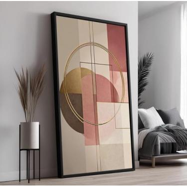 Imagem de Quadro com Moldura e Acrilico Cristal Vidro Círculos Geométrico para S