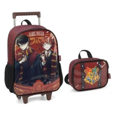 Imagem de Kit Mochila Grande Com Rodinha Lancheira Harry Potter - Luxcel