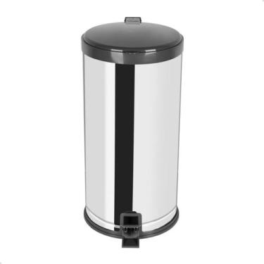 Imagem de Lixeira Resistente Cozinha Quarto 20L Pedal Aço Inox Moderna - Viel, C