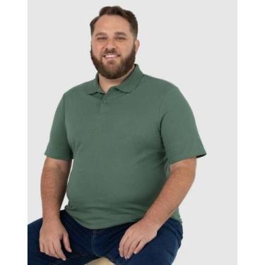 Imagem de Camisa Polo Malha Malwee Masculina Plus Size Ref. 87849, Verde 2127, G