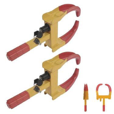 Imagem de Trava de Pneu Universal Kit 2 Uni Bloqueador De Roda Carro Moto Antifurto Seguranca Roubo Reboque Veiculo Auto